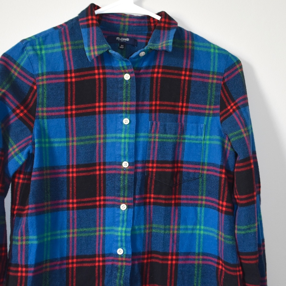 Madewell Blue, Red, and Green Flannel - XS